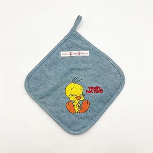 Looney Tune Market Tweety Bird Pot Holder Oven 1997 Hot Stuff Denim Vintage NEW